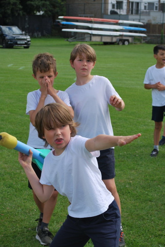 Image of Year 3 and Year 4 improve their athletic skills.